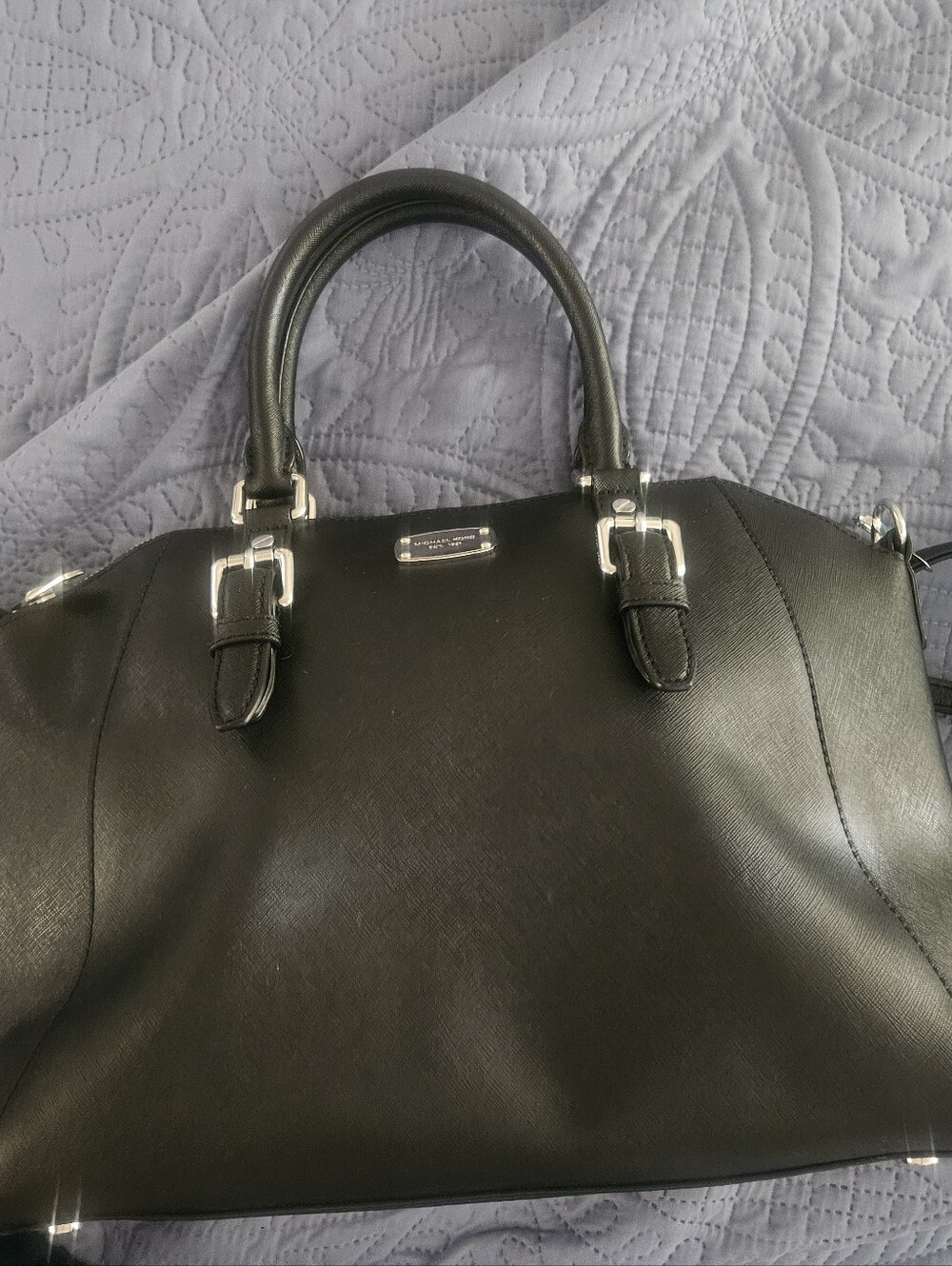 Michael Kors Ciara Large Black‎ Saffiano Leather Satchel Handbag